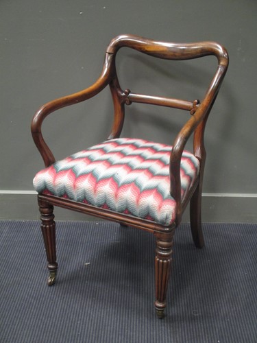 Lot 631 - Early Victorian mahogany open armchair