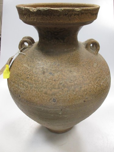 Lot 109 - A Chinese ash glazed pottery large cup necked...