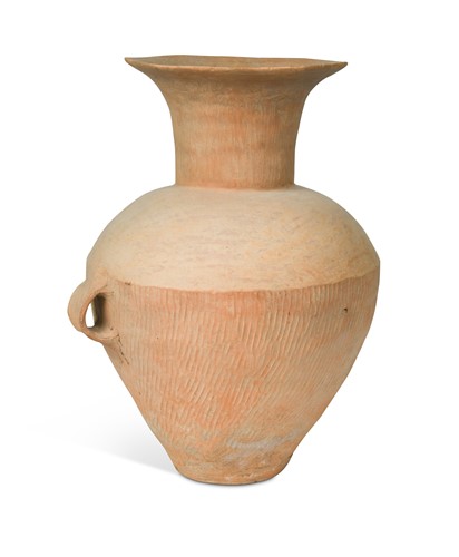 Lot 352 - A Chinese pottery two handled vase, Neolithic