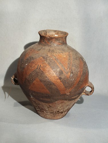 Lot 110 - A Chinese Neolithic painted pottery storage...