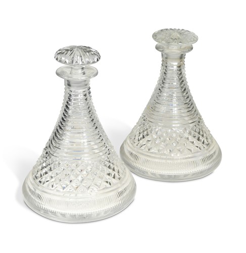 Lot 22 - A pair of 19th century ships decanters and stoppers