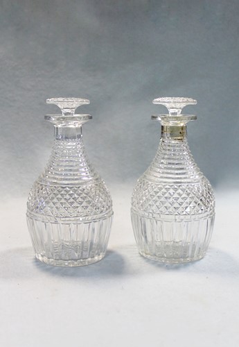 Lot 23 - A pair of George IV small decanters and stoppers