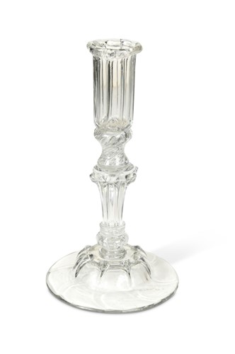 Lot 27 - A George III pedestal glass candlestick