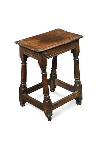 Lot 871 - A jointed oak stool, 17th century