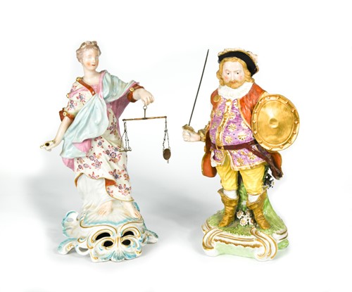 Lot 9 - A Derby figure of justice, circa 1770