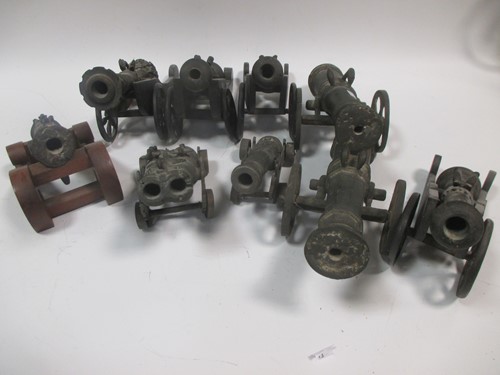 Lot 167 - Nine 20th century model brass cannon, the...