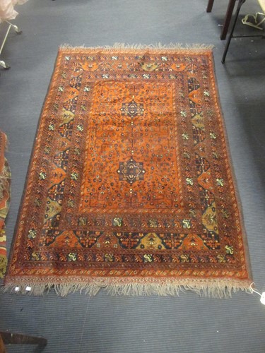 Lot 762 - An Afghan carpet, 197 x 132cm