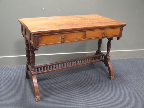 Lot 544 - Arts & Crafts desk, 74 x 107 x 55.5cm