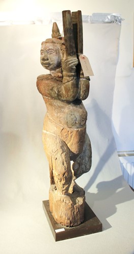Lot 171 - An Indonesian, carved wood standing deity,...