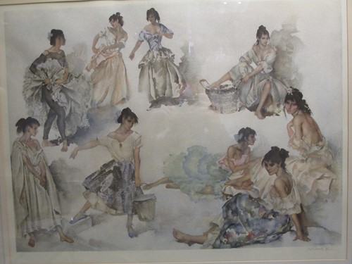 Lot 523 - A William Russell Flint print, signed in...