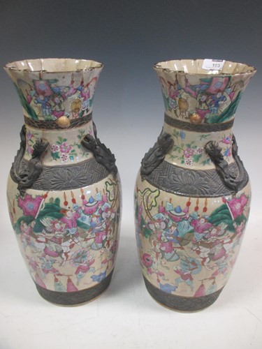 Lot 103 - A pair of large Chinese vases, late 19th...