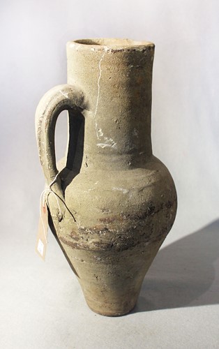 Lot 420 - A pottery jug, possibly English or French 14/15th century