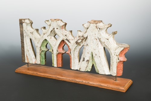 Lot 421 - An English carved oak gothic tracery fragment, probably 15th century