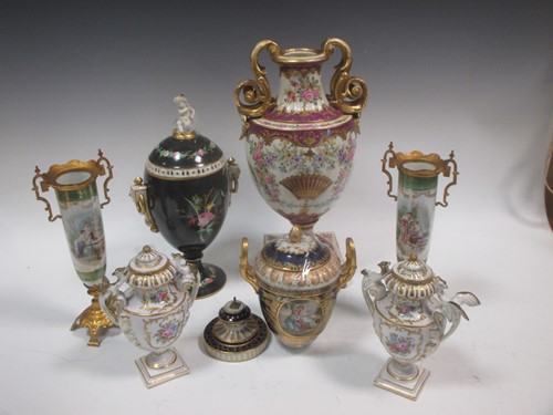 Lot 68 - A collection of continental porcelain to...