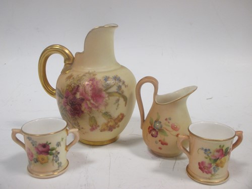 Lot 39 - Items of Royal Worcester blush ivory miniature...