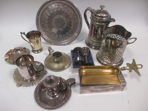 Lot 305 - A silver ashtray and various items of plated...
