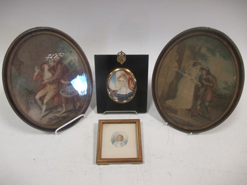 Lot 203 - A 19th century portrait miniature of a young...