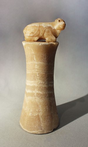 Lot 437 - An Ancient Bactrian alabaster column idol, (3100-2000BC)