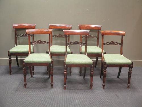 Lot 626 - A set of Regency rosewood dining chairs, with...