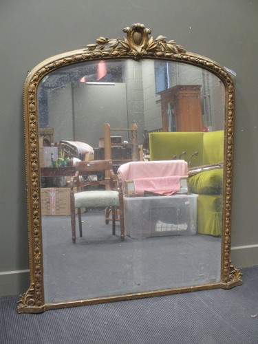 Lot 622 - A large 19th century gilt overmantle mirror...