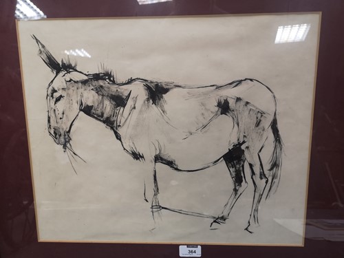 Lot 364 - Angela Douglas Connor “ Donkey”, black ink on...