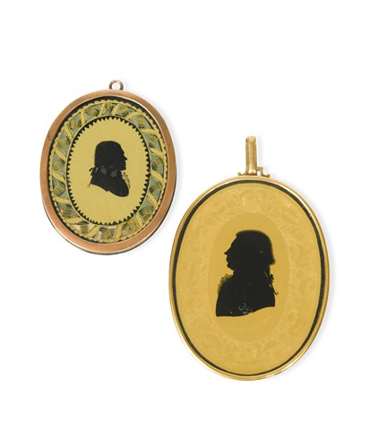 Lot 798 - A late 18th century silhouette portrait of a gentleman, French School circa 1780