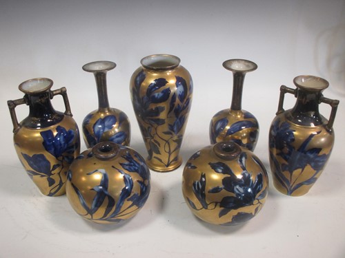 Lot 70 - Three pairs of Thomas Forrester Phoenix vases...