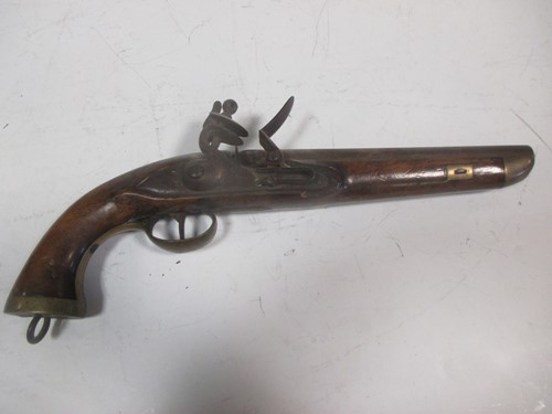 Lot 148 - A flintlock pistol of seaservice type,...