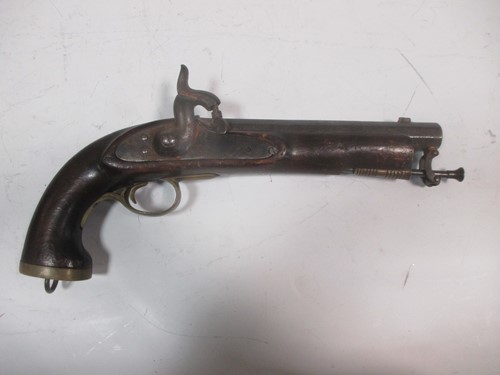 Lot 146 - An Indian flintlock seaservice type percussion...