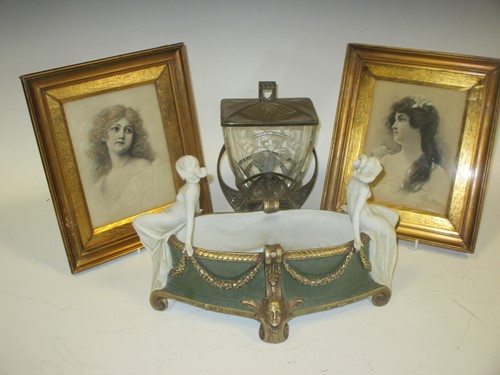Lot 23 - An Art Nouveau WMF electroplate and glass box...