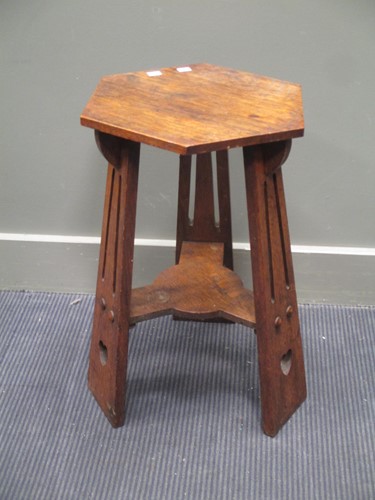 Lot 596 - An Arts & Crafts oak occasional table 66cm...