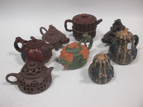 Lot 75 - A group of eight Chinese Yixing and other...