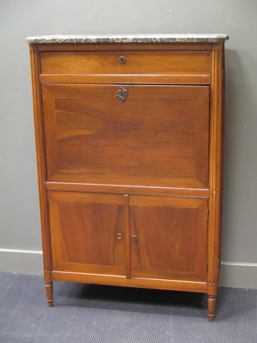 Lot 685 - An antique Continental walnut secretaire...
