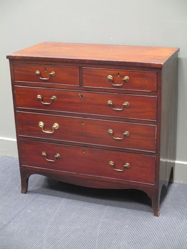 Lot 636 - A provincial mahogany Georgian style chest of...