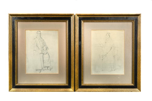 Lot 264 - After Ingres, Two portrait studies, prints and...