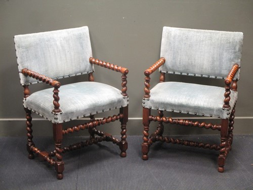 Lot 597 - A pair of 19th century country house walnut...