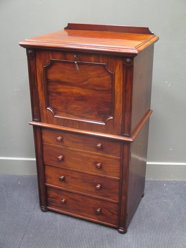 Lot 699 - An early Victorian flame mahogany writing...