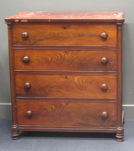 Lot 616 - A Victorian mahogany chest of drawers, with...