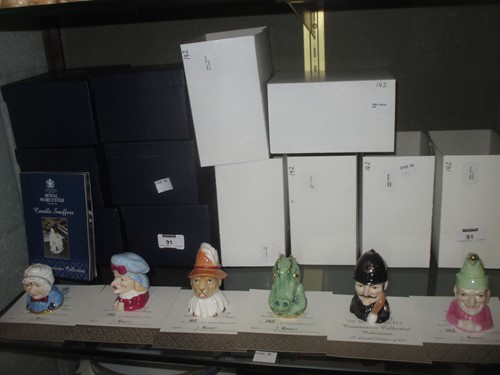 Lot 91 - Royal Worcester candle snuffers, 6, modern,...