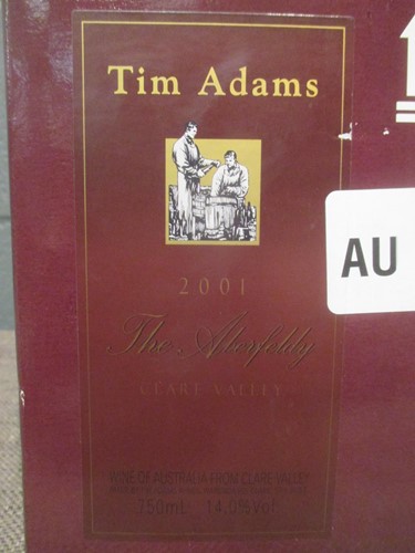 Lot 819 - Tim Adams The Aberfeldy Shiraz 2001, 12 bottles