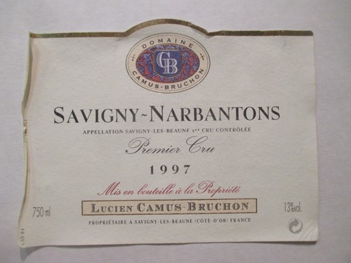 Lot 828 - Savigny-Les-Beaune, Les Narbantons 1997, Camus...