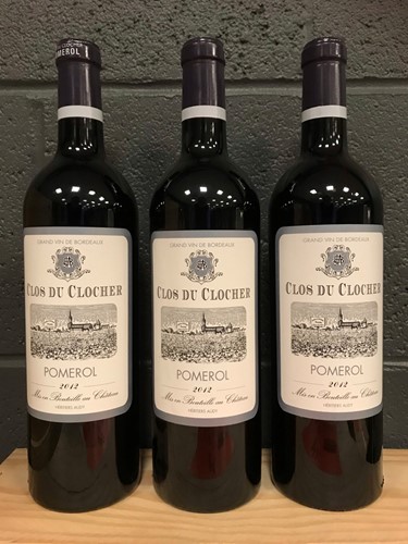 Lot 708 - Clos du Clocher, Pomerol 2012, 3 bottles