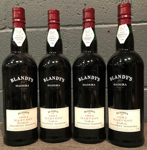 Lot 845 - Blandy's 1994 Harvest Malmsey Madeira, 4 bottles