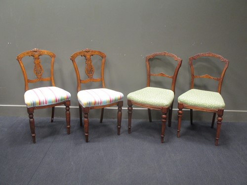 Lot 756 - Two pairs of Victorian chairs of a similar design