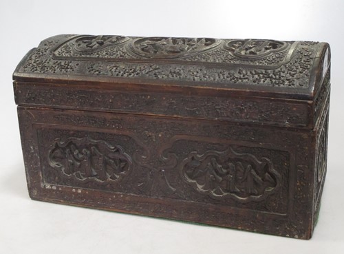 Lot 209 - A Cantonese wooden carved box (A/F)