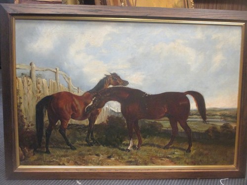 Lot 514 - After J F Herring, Two horses, oil and other...