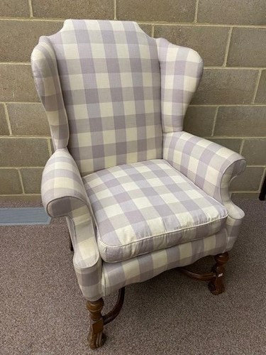 Lot 500 - A William & Mary style wing back armchair