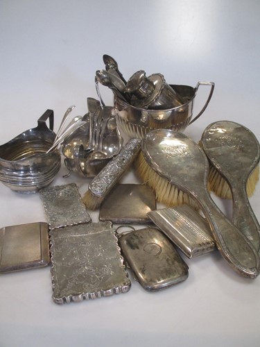 Lot 310 - A quantity of silver and flatware, including a...