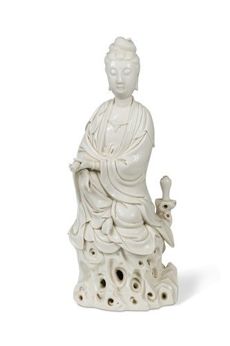 Lot 77 - A Chinese Dehua model of Guanyin