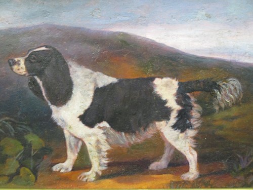 Lot 384 - A picture of a spaniel in a landscape: another...